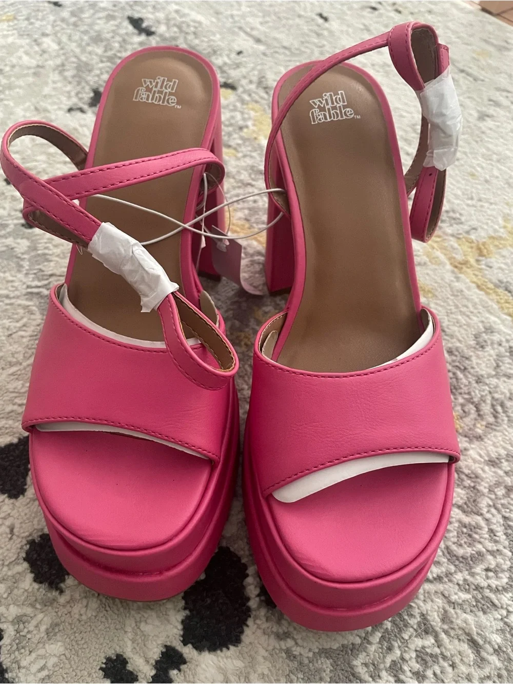 wild fable Hot Pink Platform Block Heel Sandals